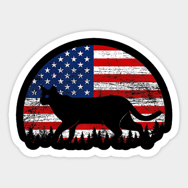 Cat American Flag Kitty Usa 4th Of July Sticker by Jannysingle